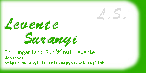 levente suranyi business card